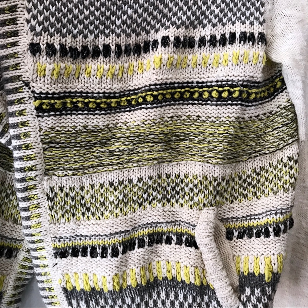 Anthropologie Moth Metallic Striped Open Cardigan - Picture 6 of 7